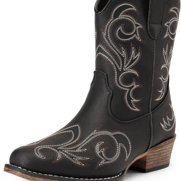 Women's Western Boots Black Size 6 - Picture 1 of 8